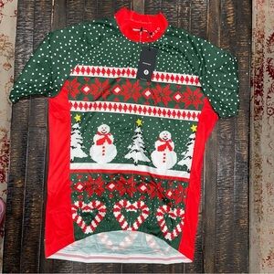 Neopro Festive Snowman Cycling Jersey Large Unisex with zipper & 3 back pockets